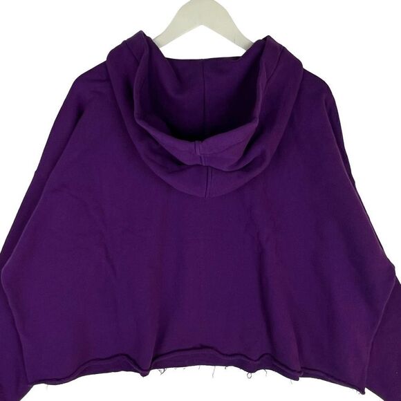 Gaelle Paris Women Purple Oversized Relaxed Hoody Cotton Sweatshirt Size IT 2 - Picture 4 of 12